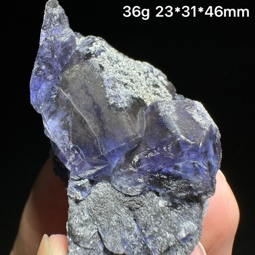 Natural purple blue fluorite - purple,